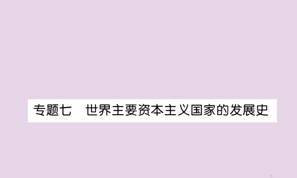 中考历史总复习 第二编 热点专题速查篇 专题7 世界主要资本主义国家的发展史(精讲)课件