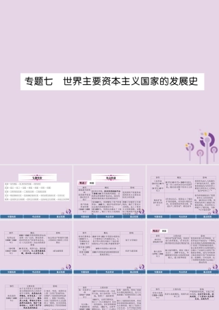 中考历史总复习 第二编 热点专题速查篇 专题7 世界主要资本主义国家的发展史(精讲)课件