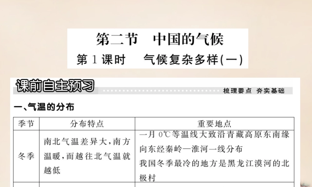 八年级地理上册 第二章 第二节 中国的气候(第1课时 气候复杂多样一)课件 (新版)湘教版 课件