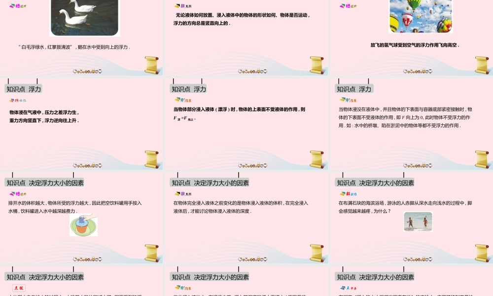 八年级物理下册 第九章 浮力与升力课件 (新版)粤教沪版 课件