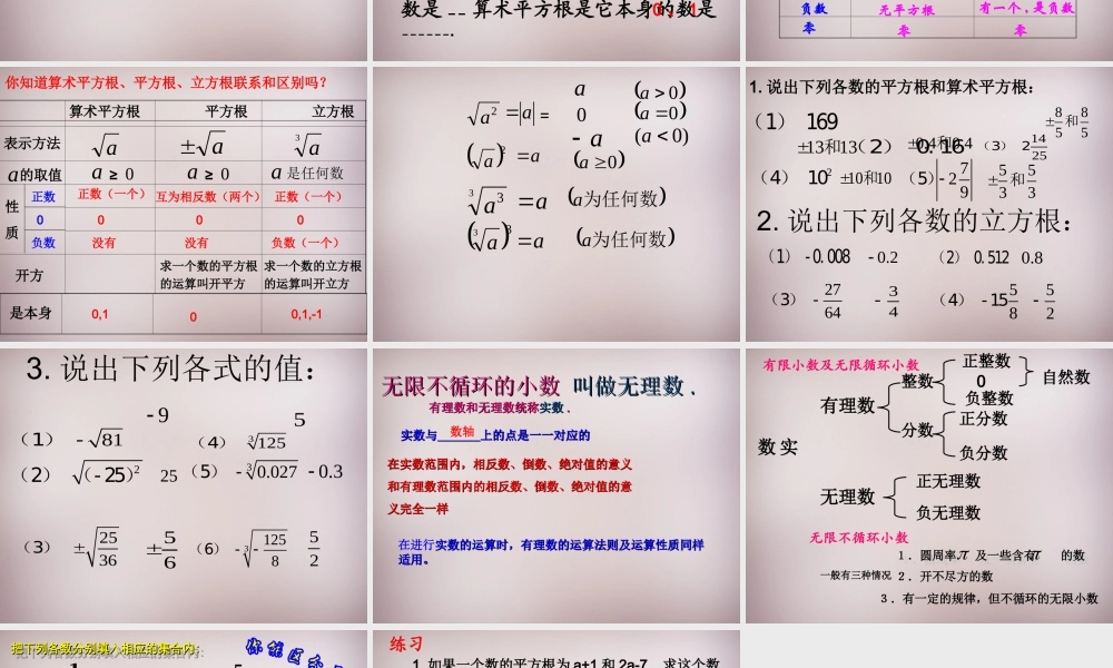 中学七年级数学下册 6.3 实数复习课件 (新版)新人教版 课件