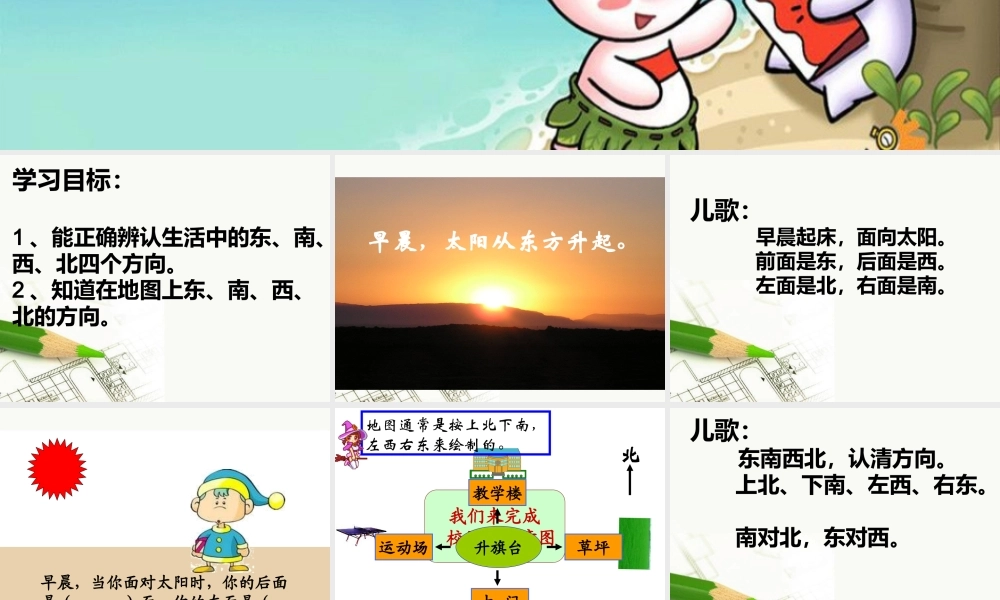 北师大版数学二年级上册《东南西北》课件1