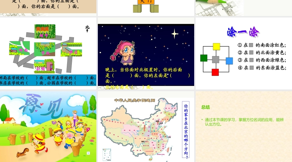 北师大版数学二年级上册《东南西北》课件1