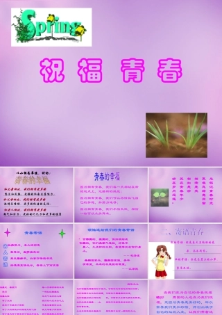 中学七年级政治上册 4.3 祝福青春课件2 新人教版 课件