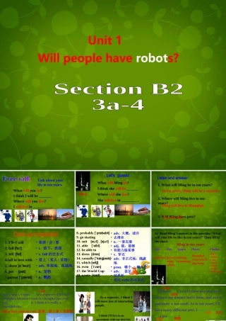八年级英语下册(Unit 1 Will people have robots Section B 2)课件 人教新目标版 课件