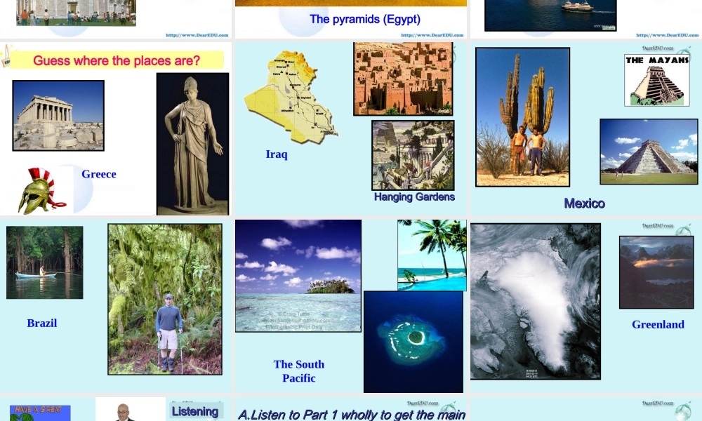 下学期浙江省宁波市高二英语unit15 destinations warming up 新课标 人教版 课件