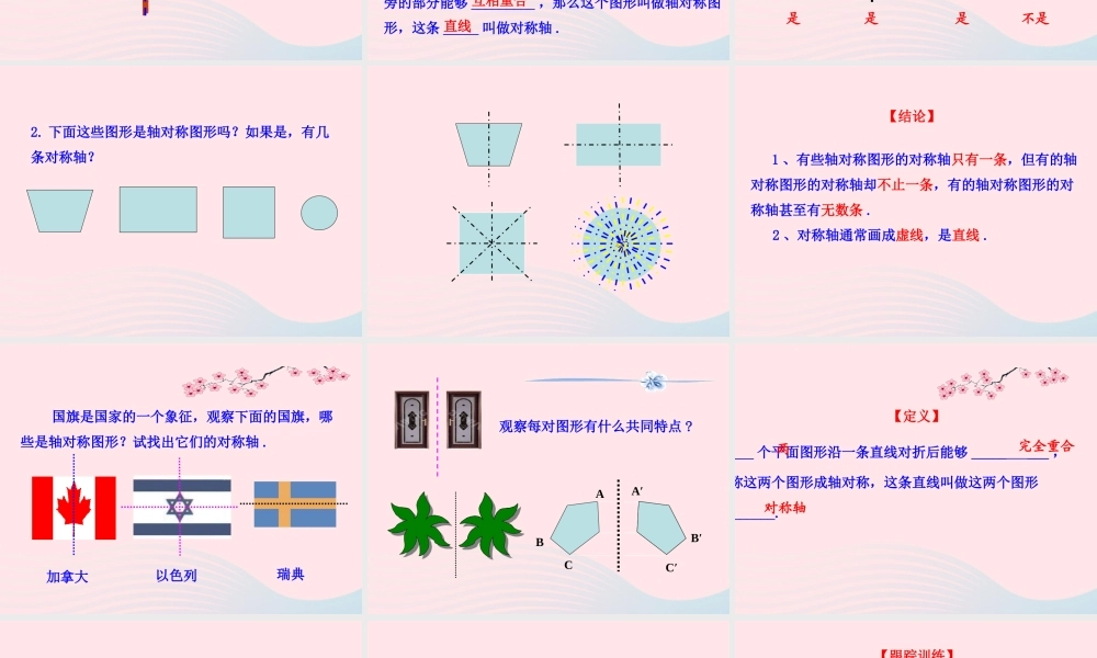 七年级数学上册 第二章 轴对称 1轴对称现象课件 鲁教版五四制 课件