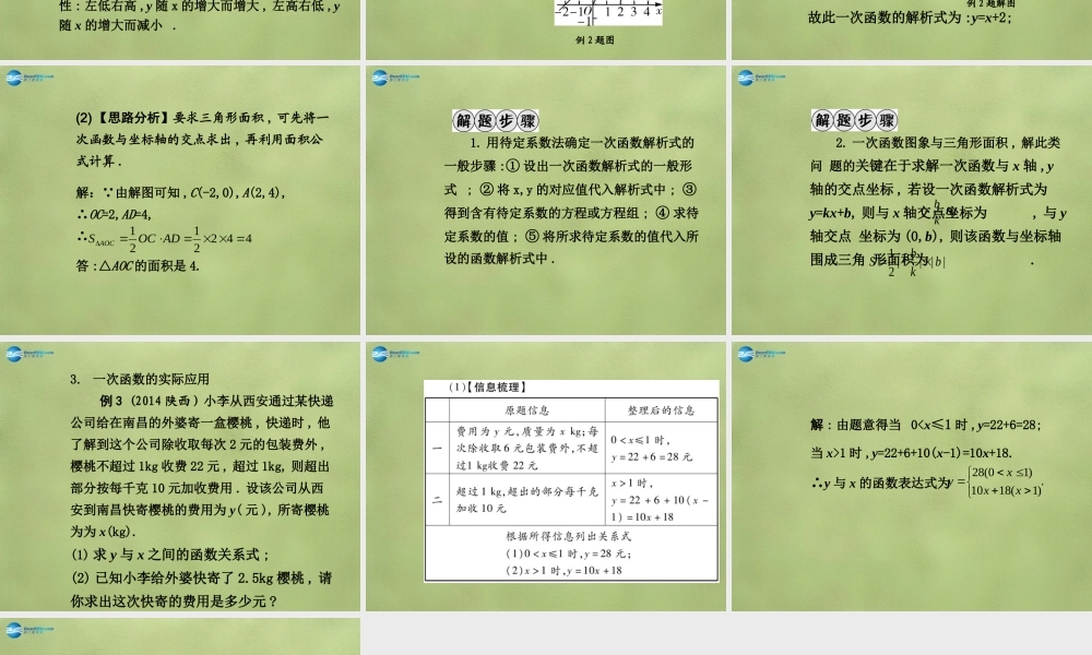 中考数学 第三章 第二节 一次函数课件