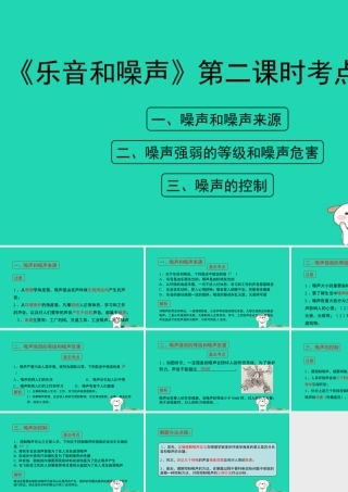 八年级物理上册 1.6(乐音和噪声)(第2课时)考点方法课件 北京课改版 课件