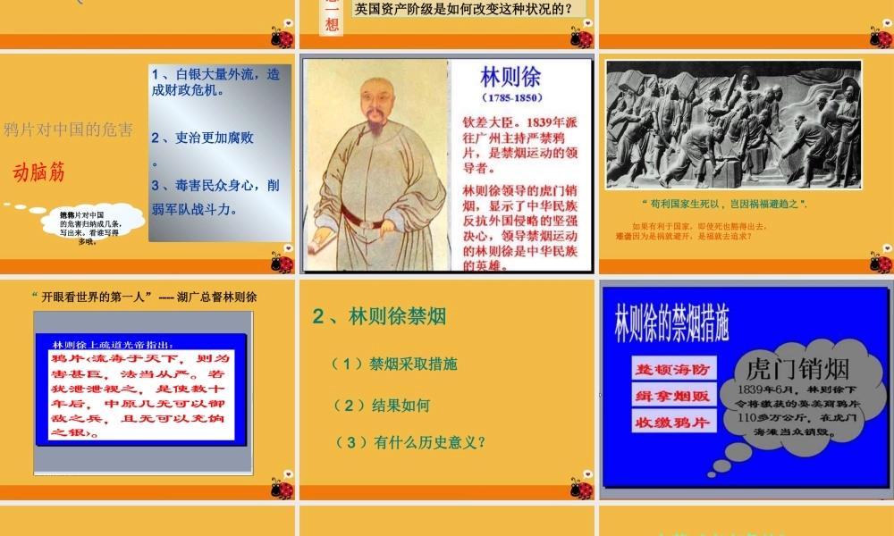 八年级历史上册 第一次鸦片战争课件 中华书局版 课件