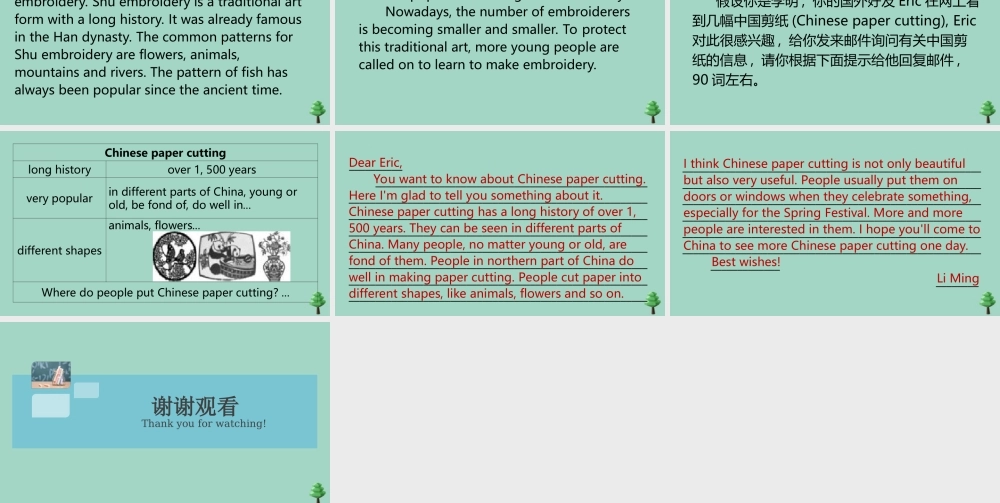 九年级英语全册 Unit 5 What are the shirts made of单元写作专项作业课件 (新版)人教新目标版 课件