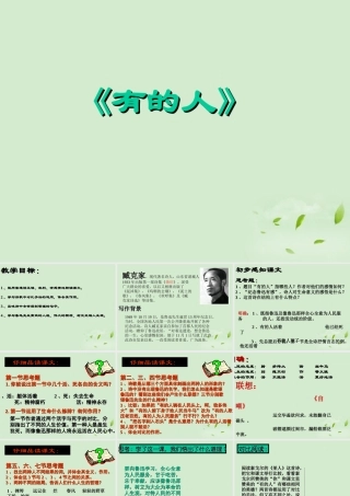 八年级语文下册 (有的人)教学课件 河大版 课件