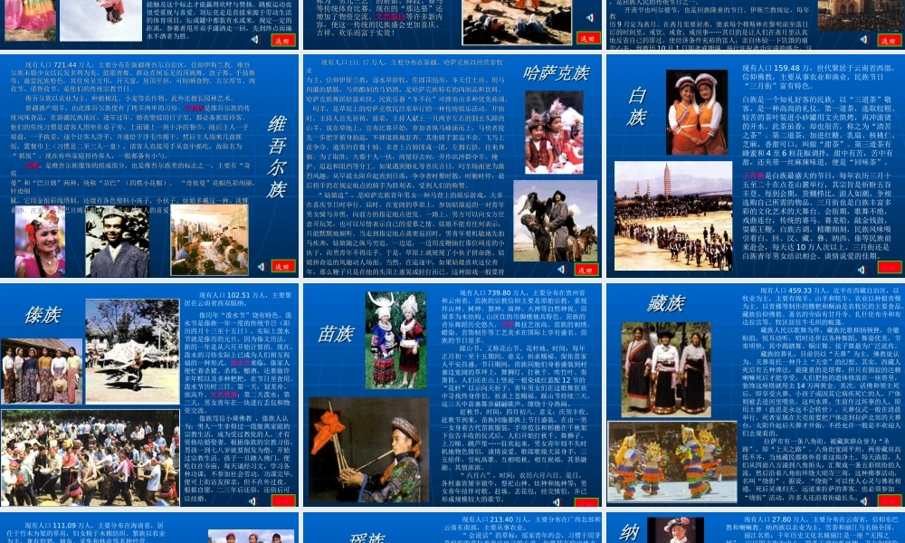 八年级地理上册：第一章第三节：多民族的大家庭(课件)人教版新课标 课件