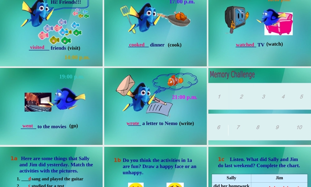 七年级英语下册 Unit 12 What did you do last weekend Section B-1 课件 (新版)人教新目标版 课件