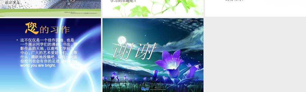 八年级语文 常外的天空 学生例作课件