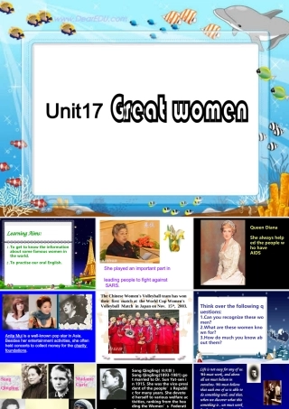 人教版高一英语Unit17 Great women1 课件