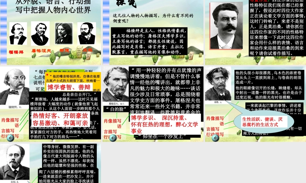 七年级语文下册 福楼拜家里的星期天课件 新人教版 课件