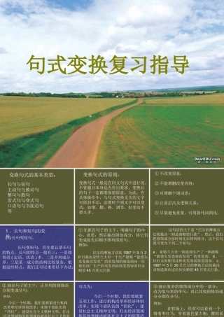 人教版 句式变换复习指导 试题