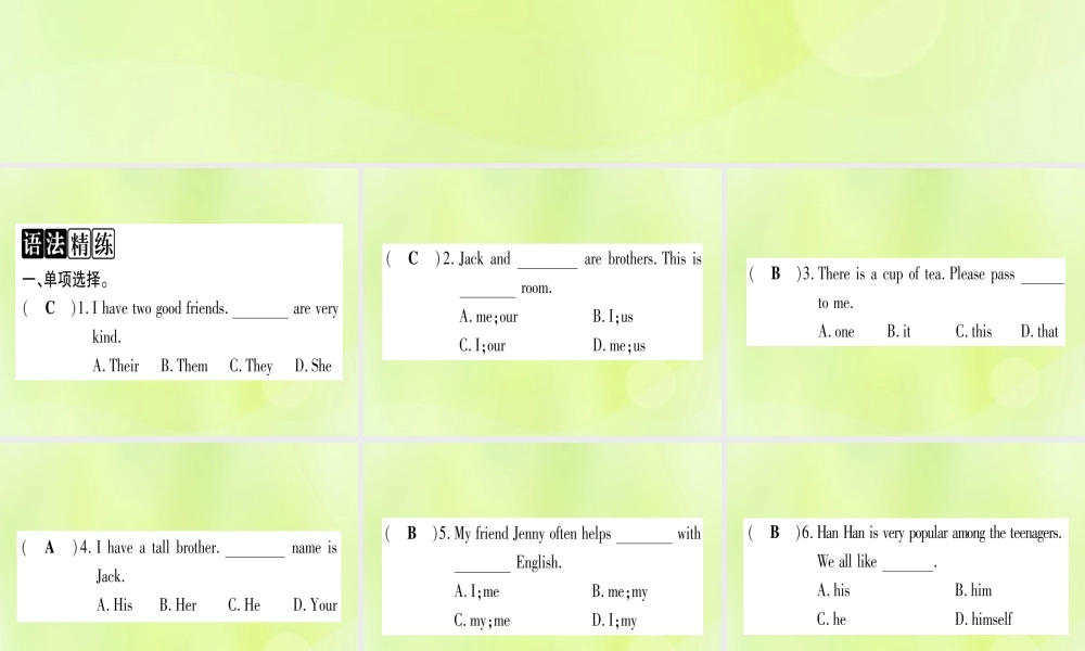 七年级英语上册 Unit 2 Colours and Clothes语法精练及易错归纳课件 (新版)冀教版 课件