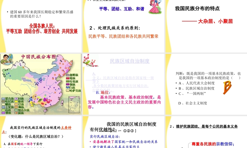 九年级政治 统一的多民族国家课件 鲁教版 课件