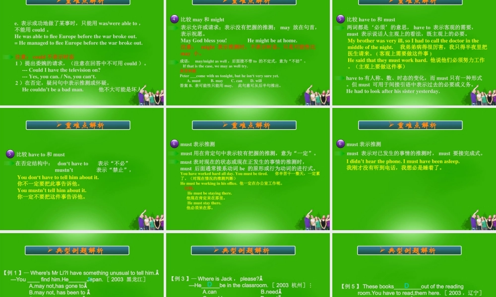 初中英语 情态动词课件