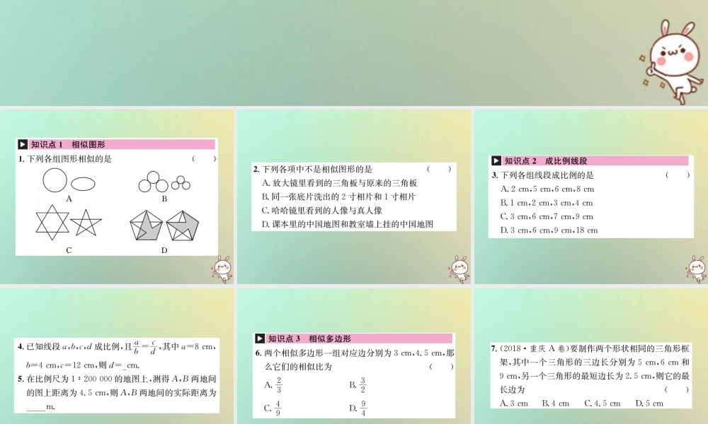 九年级数学下册 第二十七章 相似 271 图形的相似习题课件 (新版)新人教版 课件