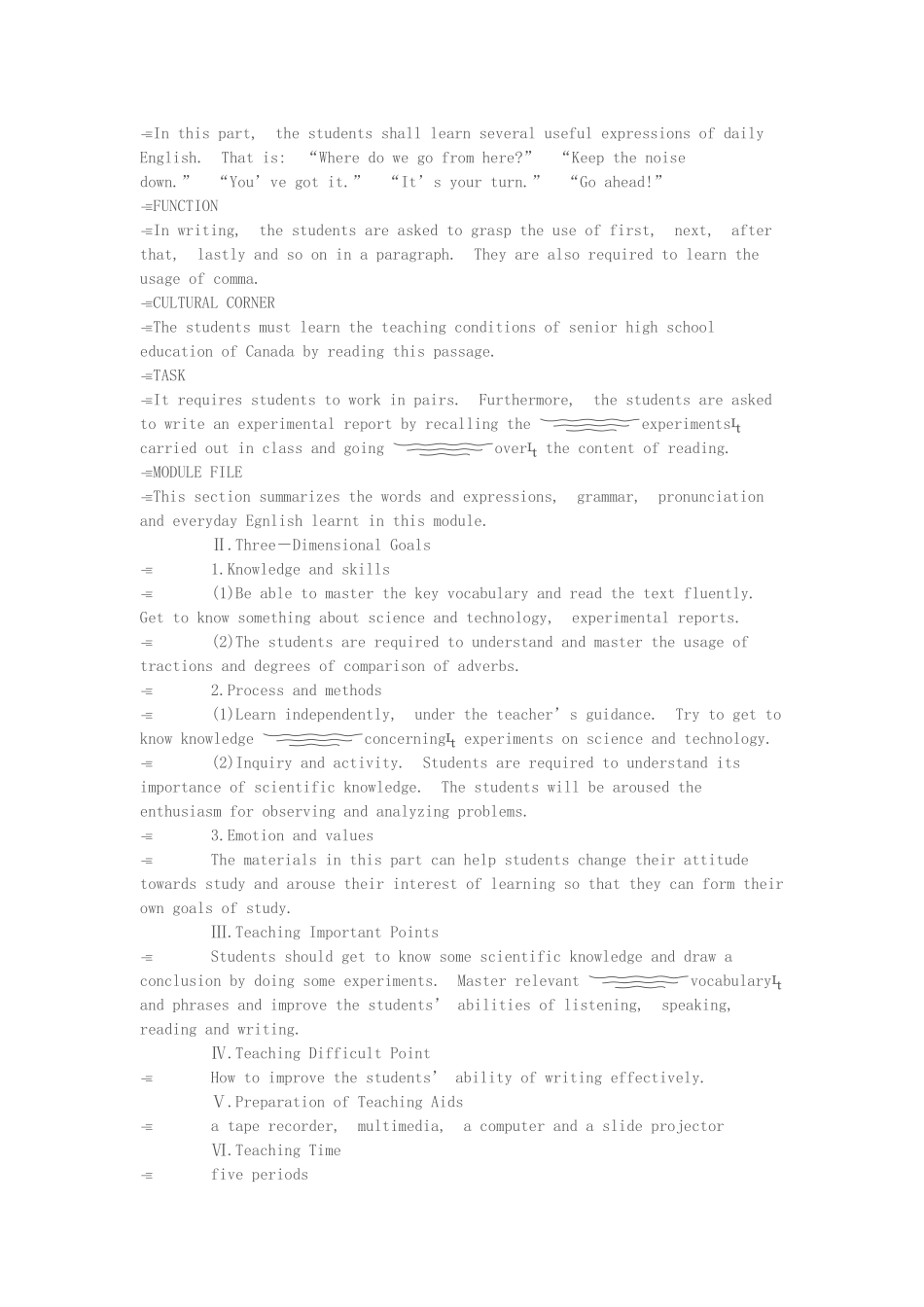 外研版英语必修一module5教案_第2页