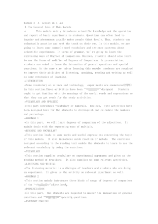 外研版英语必修一module5教案