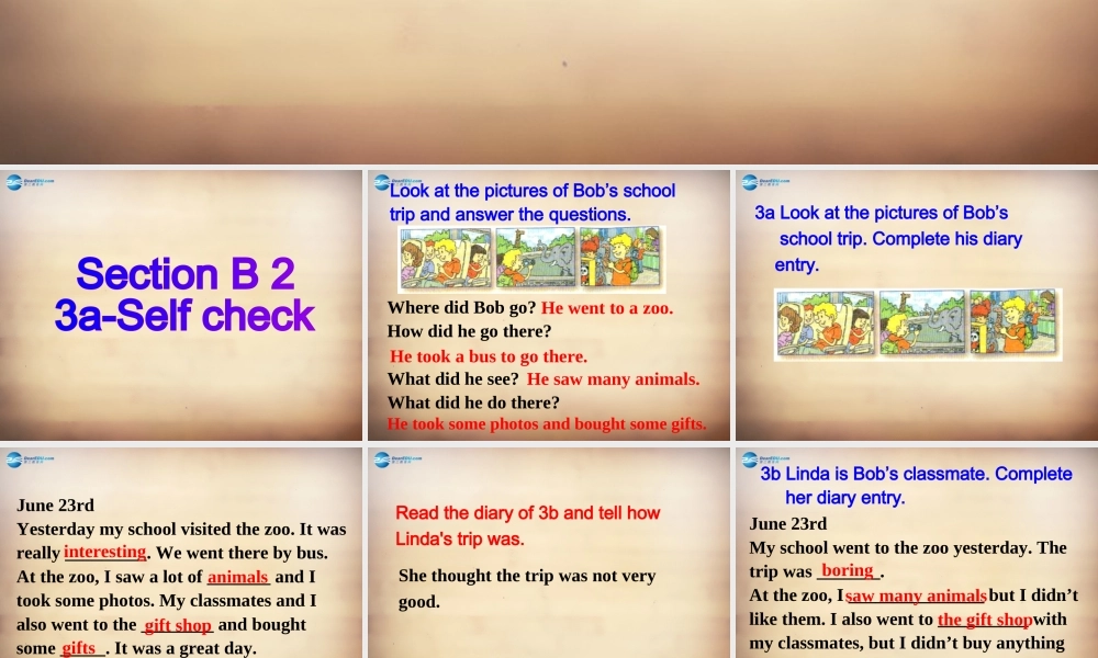 广西平南县大安四中七年级英语下册 Unit 11 How was your school trip Section B课件2 (新版)人教新目标版 课件