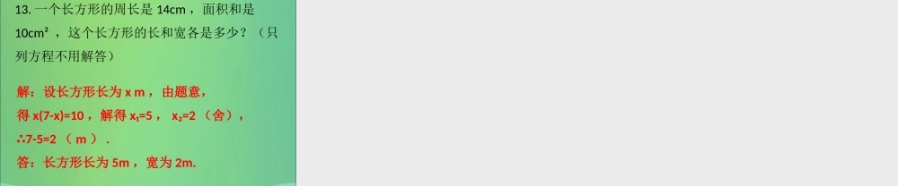 九年级数学上册 第2章 一元二次方程 第2课时 认识一元二次方程(2)(课堂导练)习题课件 (新版)北师大版 课件