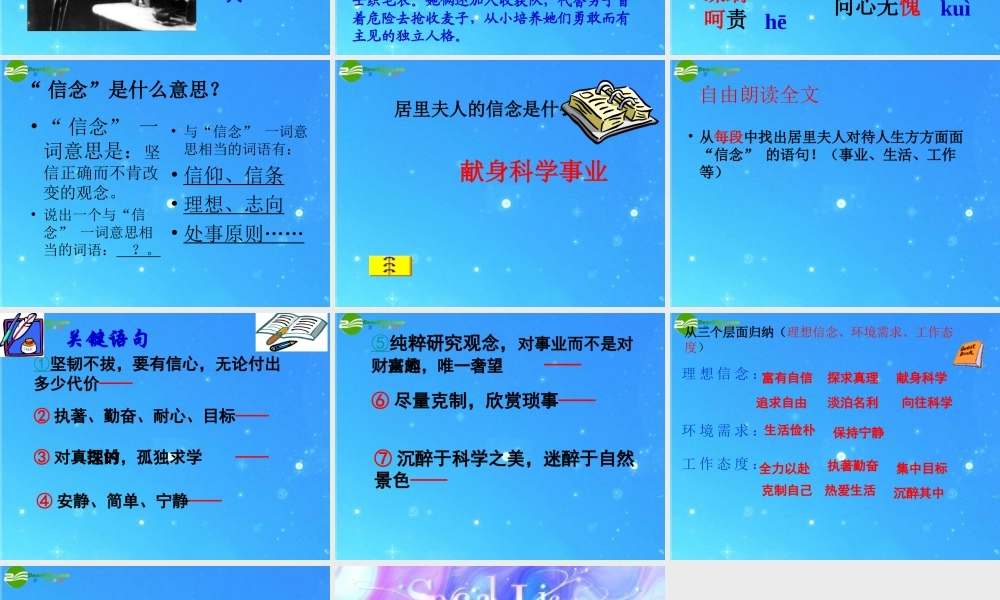 七年级语文上册 (我的信念)教学课件 人教新课标版 课件