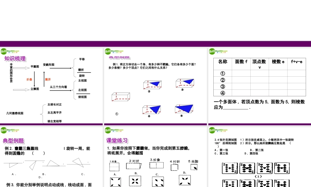 七年级数学上册 第五章走进图形世界复习课件 苏科版 课件