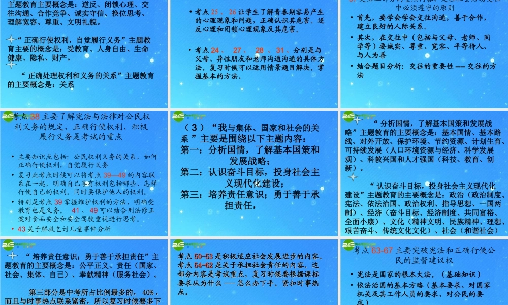 中考政治考点分析与复习建议 课件