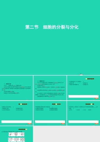 七年级生物上册 1.2.2 细胞的分裂与分化课件 (新版)济南版 课件