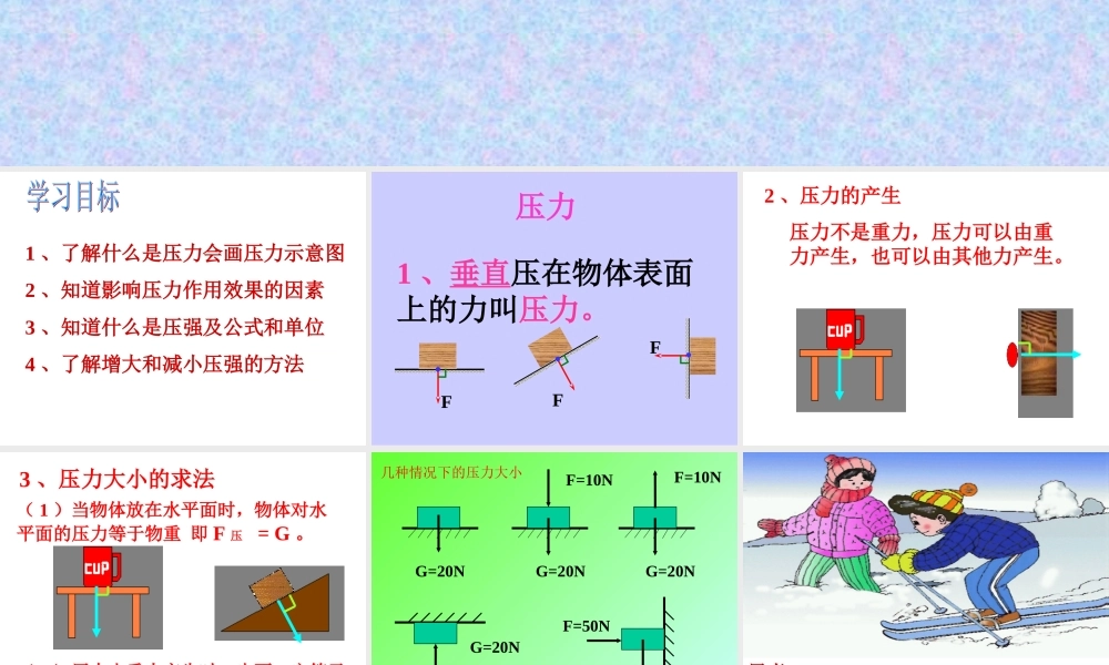 八年级物理 第十四章第一节 压强 课件 人教新课标版 课件