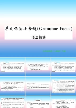九年级英语全册 Unit 14 I remember meeting all of you in Grade 7语法小专题习题课件 (新版)人教新目标版 课件
