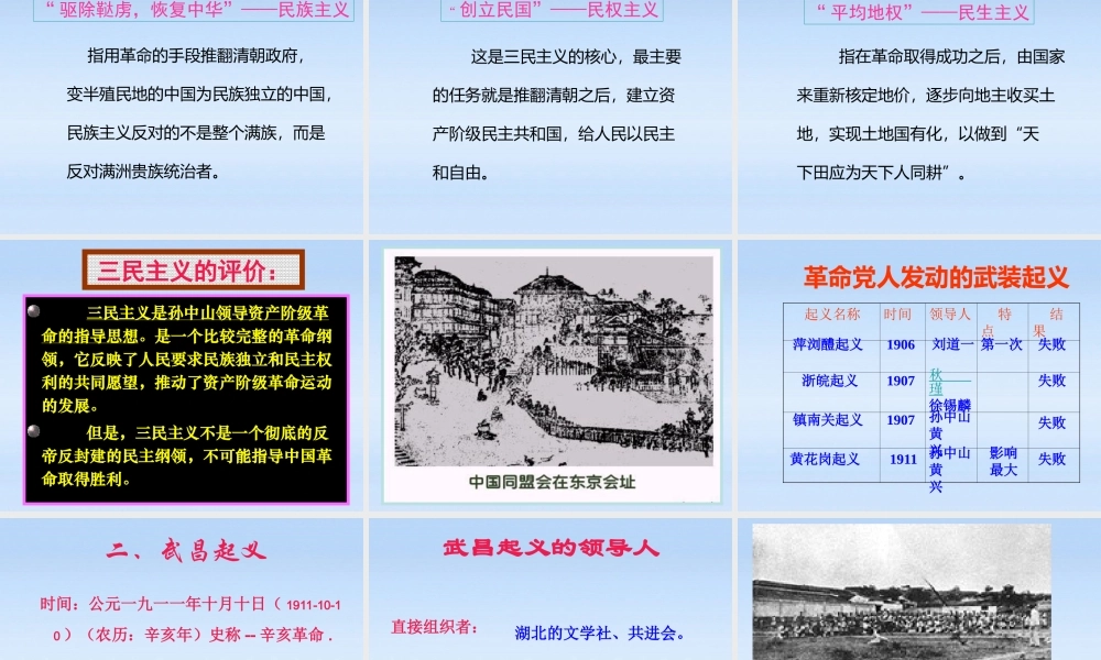 八年级历史上册 第8课(辛亥革命)课件 人教新课标版 课件