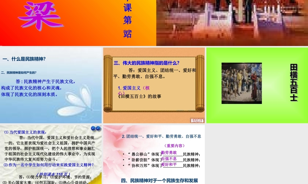 九年级政治 第10课(弘扬民族精神)第1站课件 北师大版 课件