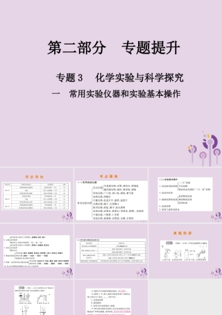 中考化学总复习 第二部分 专题提升 专题3 化学实验与科学探究 一 常用实验仪器和实验基本操作课件
