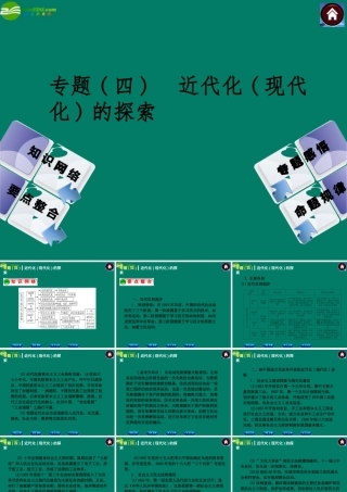 中考历史总复习 专题四 近代化(现代化)的探索课件 岳麓版 课件