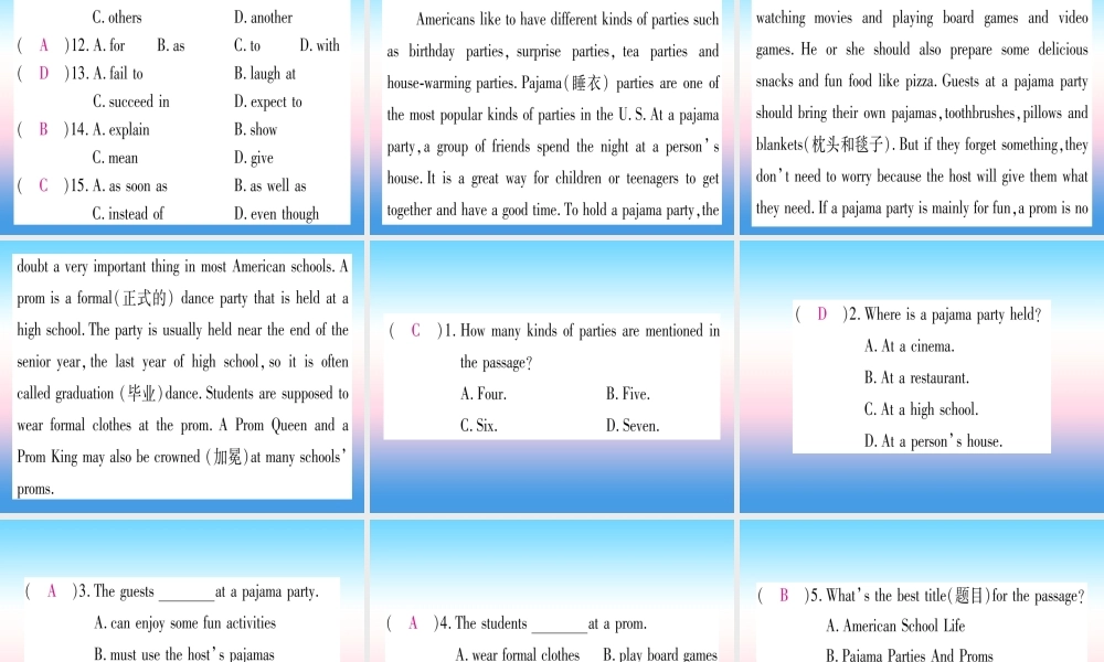 九年级英语全册 寒假作业 Unit 10 You re supposed to shake hands课堂导练课件(含中考真题)(新版)人教新目标版 课件
