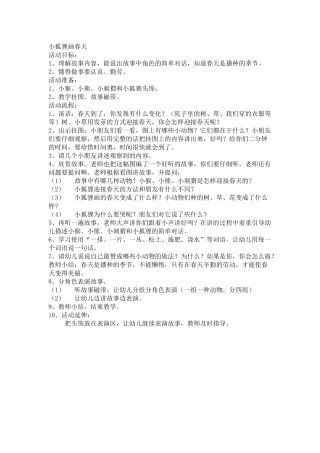小狐狸画春天康翠珍浮山县第一幼儿园