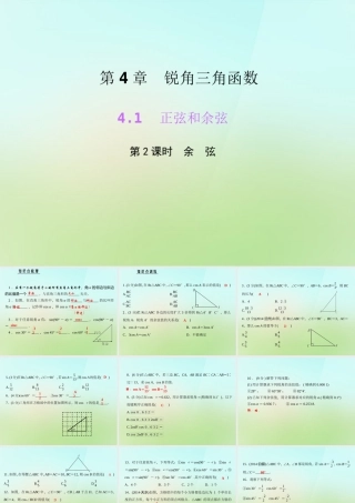 九年级数学上册 412 余弦习题课件 (新版)湘教版 课件