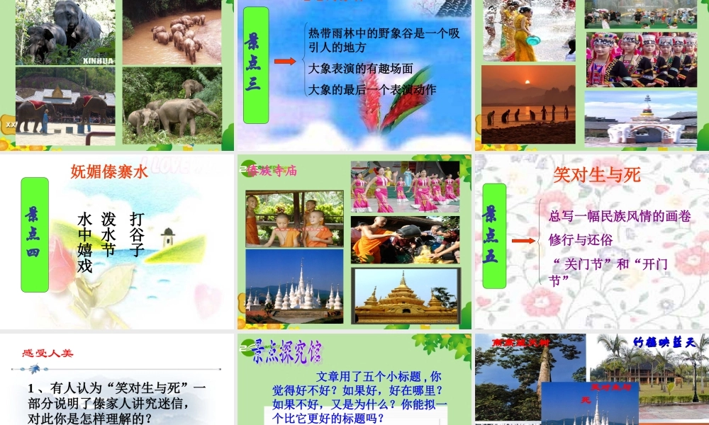 七年级语文上册 第19课(美丽的西双版纳)课件 苏教版 课件