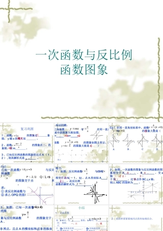 八年级数学下一次函数与反比例函数图象课件 新人教版 课件