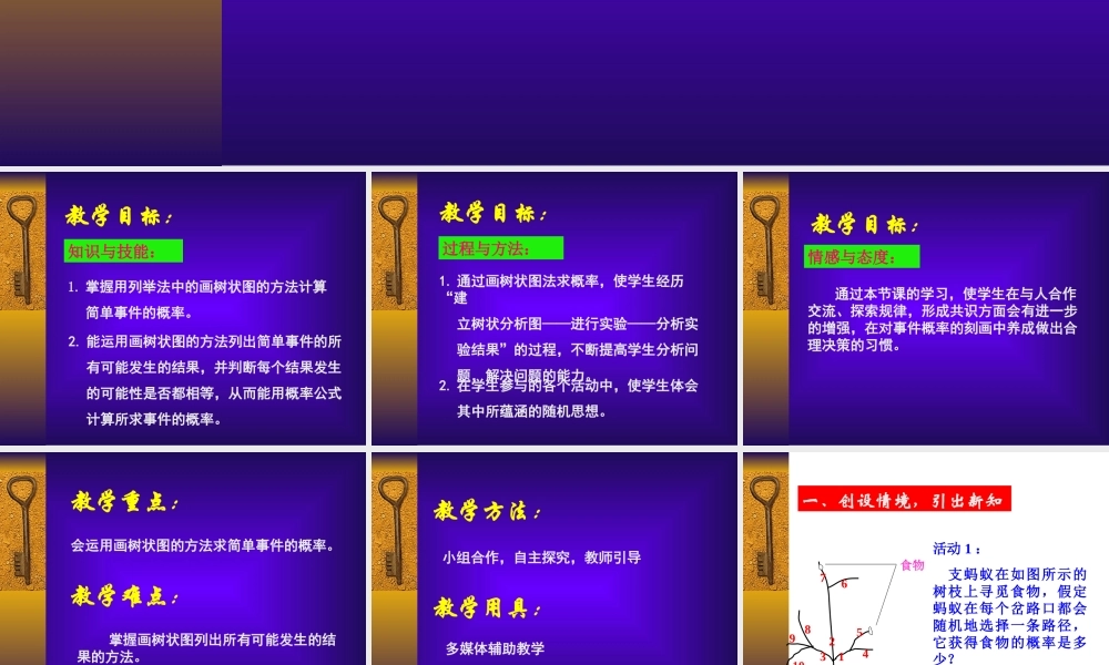 九年级数学上：231 求概率的方法 课件(北京课改版) 课件