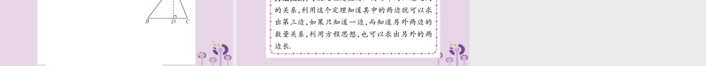 八年级数学上册 第14章 勾股定理 14.1 勾股定理 14.1.1 直角三角形三边的关系作业课件 (新版)华东师大版 课件