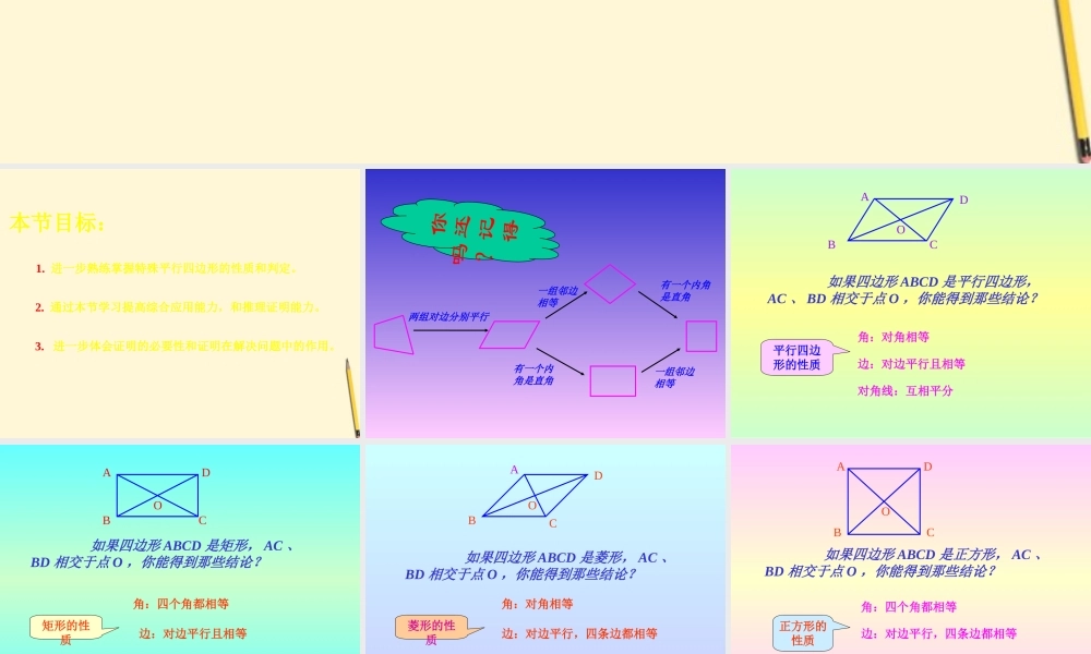 八年级数学下册 8.2(特殊平行四边形)课件 鲁教版 课件