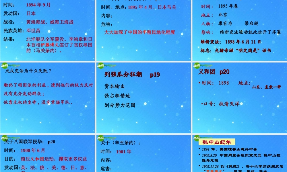 八年级历史上册 总复习课件 华东师大版 课件