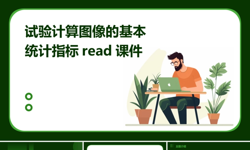 试验计算图像的基本统计指标Read课件